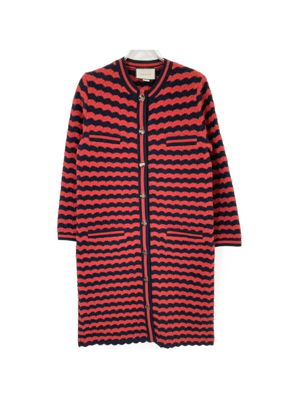 Gucci Red Cotton Wool Long Cardigan